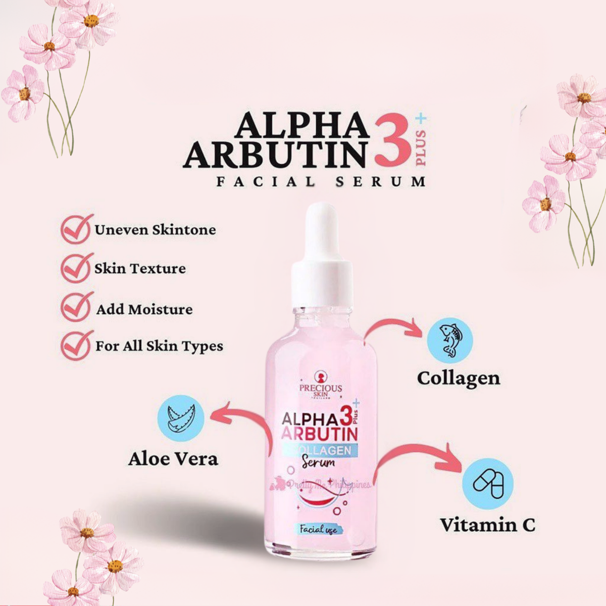 Precious Skin Alpha Arbutin Collagen Facial Serum