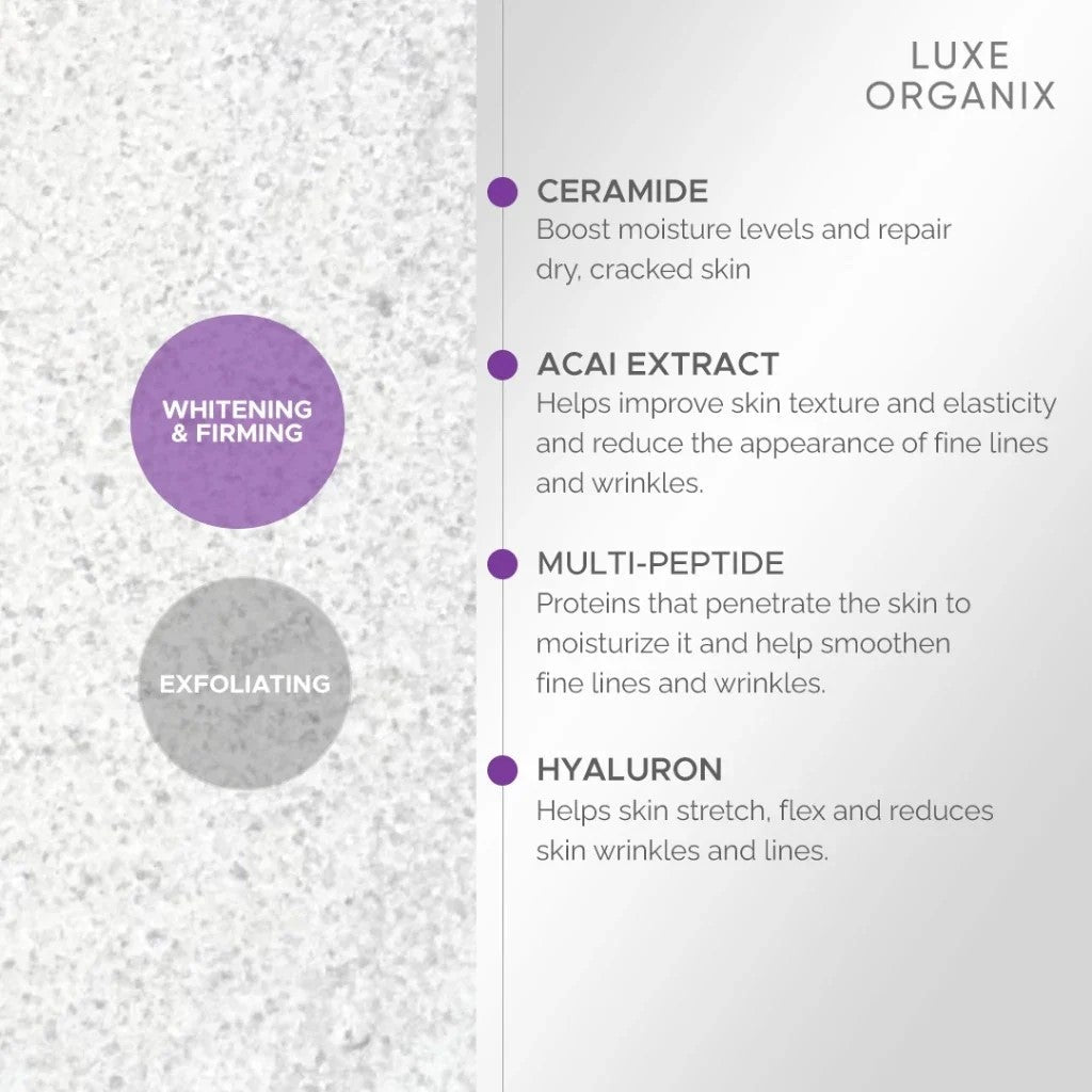 Luxe Organix Niacinamide + Bakuchiol Retinol Velvet Salt Scrub 300g