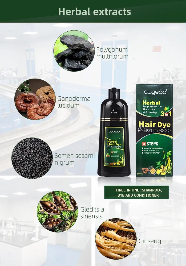 Augeas Hair Dye Shampoo (Coffee Brown) 500ml