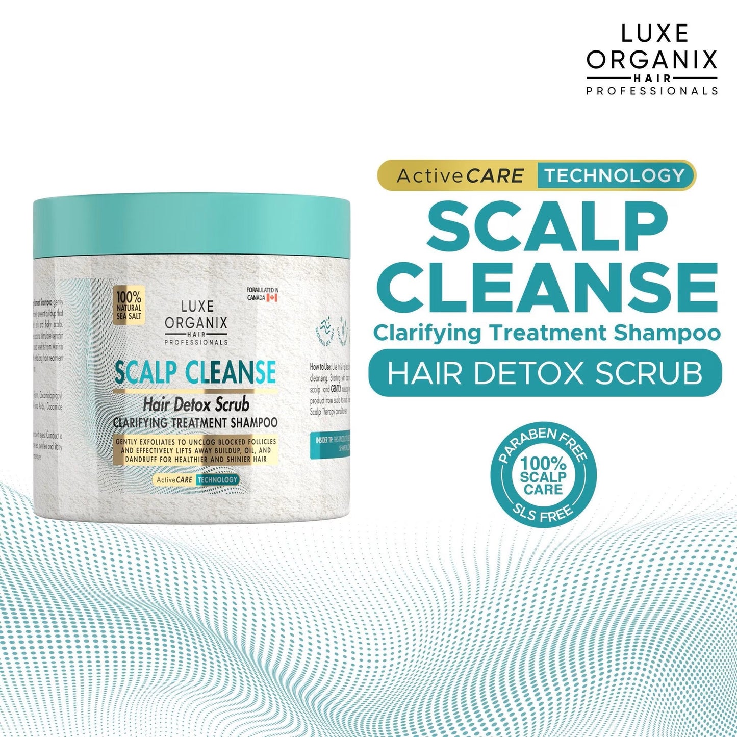 Luxe Organix Scalp Cleanse Hair Detox Scrub Clarifying Treatment Shampoo 220g