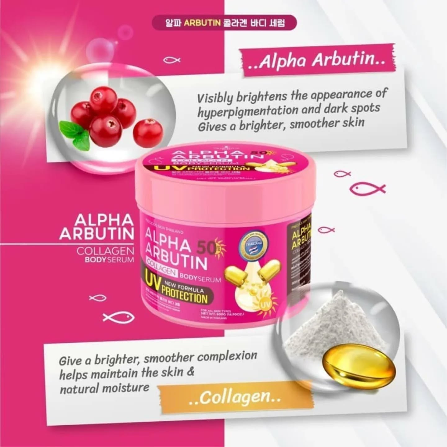 Precious Skin Alpha Arbutin Collagen Body Serum (UV Protection)