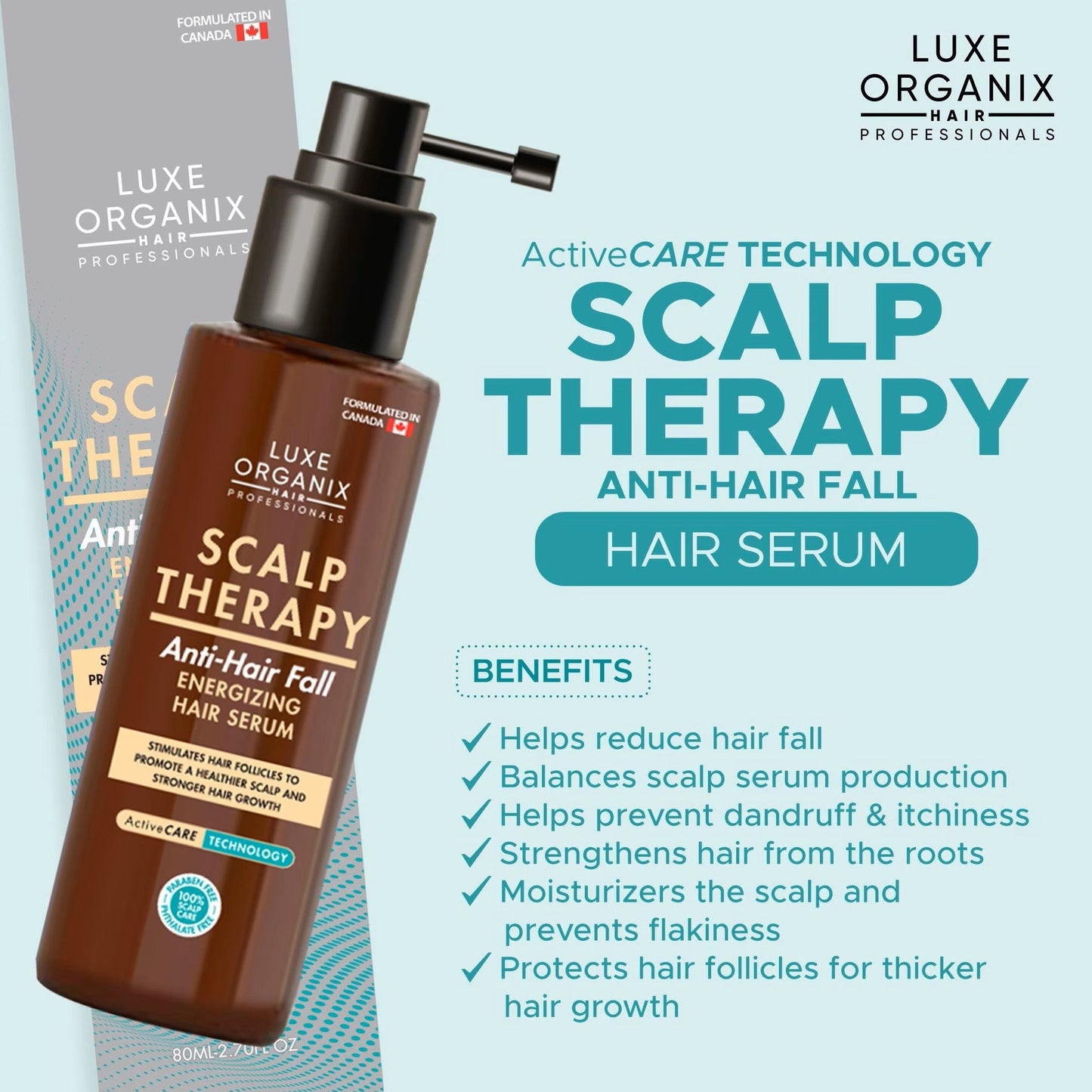 Luxe Organix Scalp Therapy Anti-Hair Fall Energizing Hair Serum 80ml