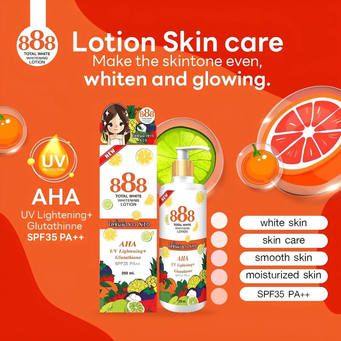 888 Total Whitening Body Lotion 250ml