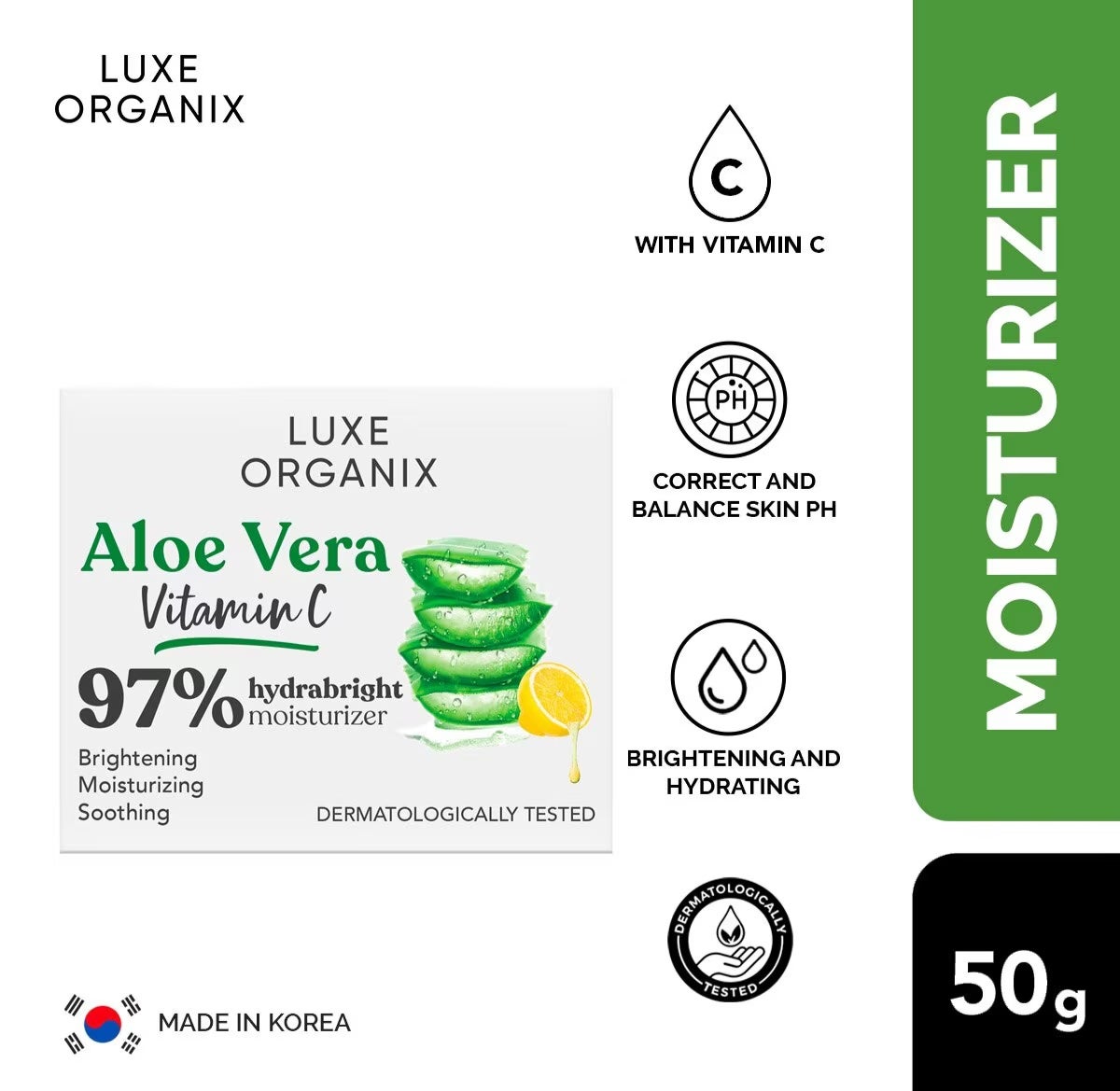 Luxe Organix 97% Aloe Vera Vitamin C Hydrabright Moisturizer 50g