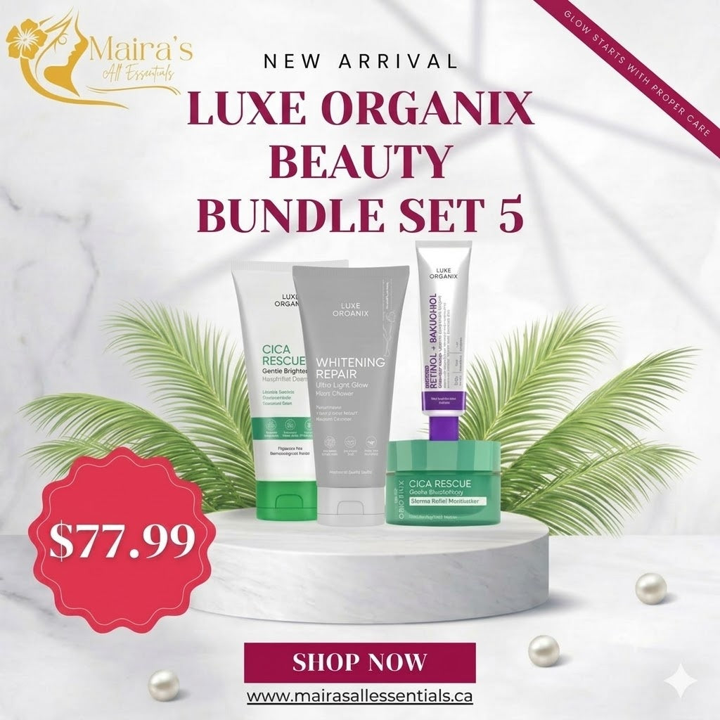 Luxe Organix Cica Rescue Whitening Repair Skincare Bundle Set 5