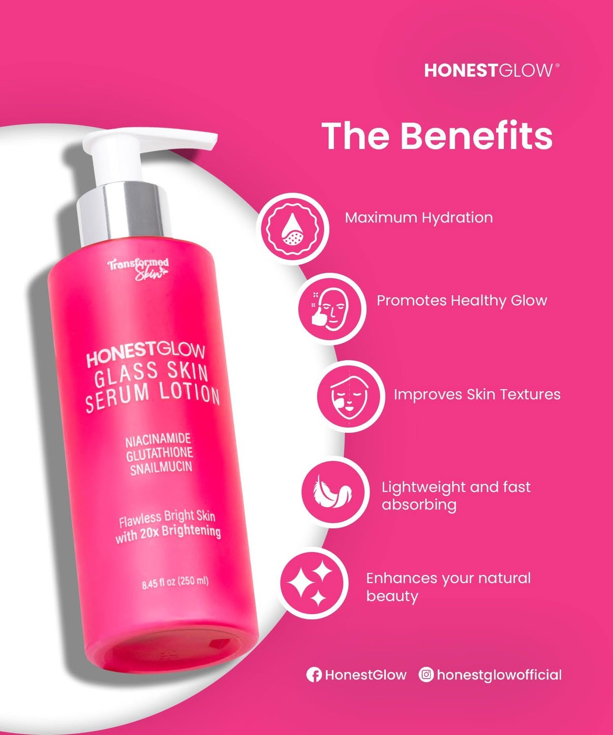 Honest Glow Glass Skin Serum Lotion