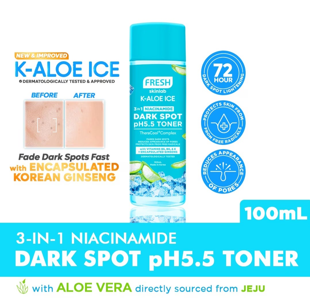 FRESH Skinlab K-Aloe Ice 3 in 1 Niacinamide Dark Spot Ph 5.5 Toner 100ml