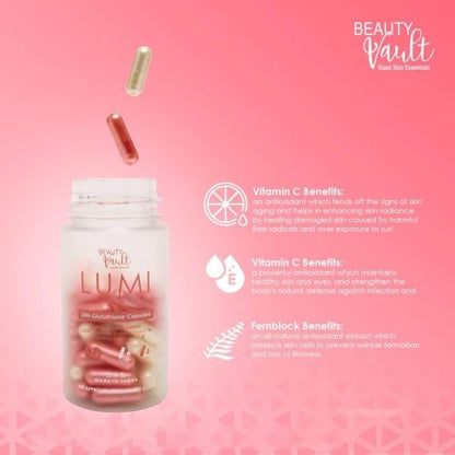 Beauty Vault LUMI 24H Glutathione Capsules 60 Capsules