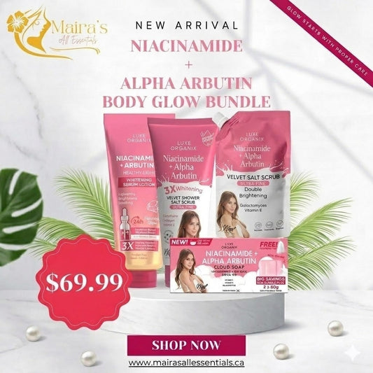 Luxe Organix Niacinamide + Alpha Arbutin Body Glow Bundle – Brightening & Smooth Skin Set