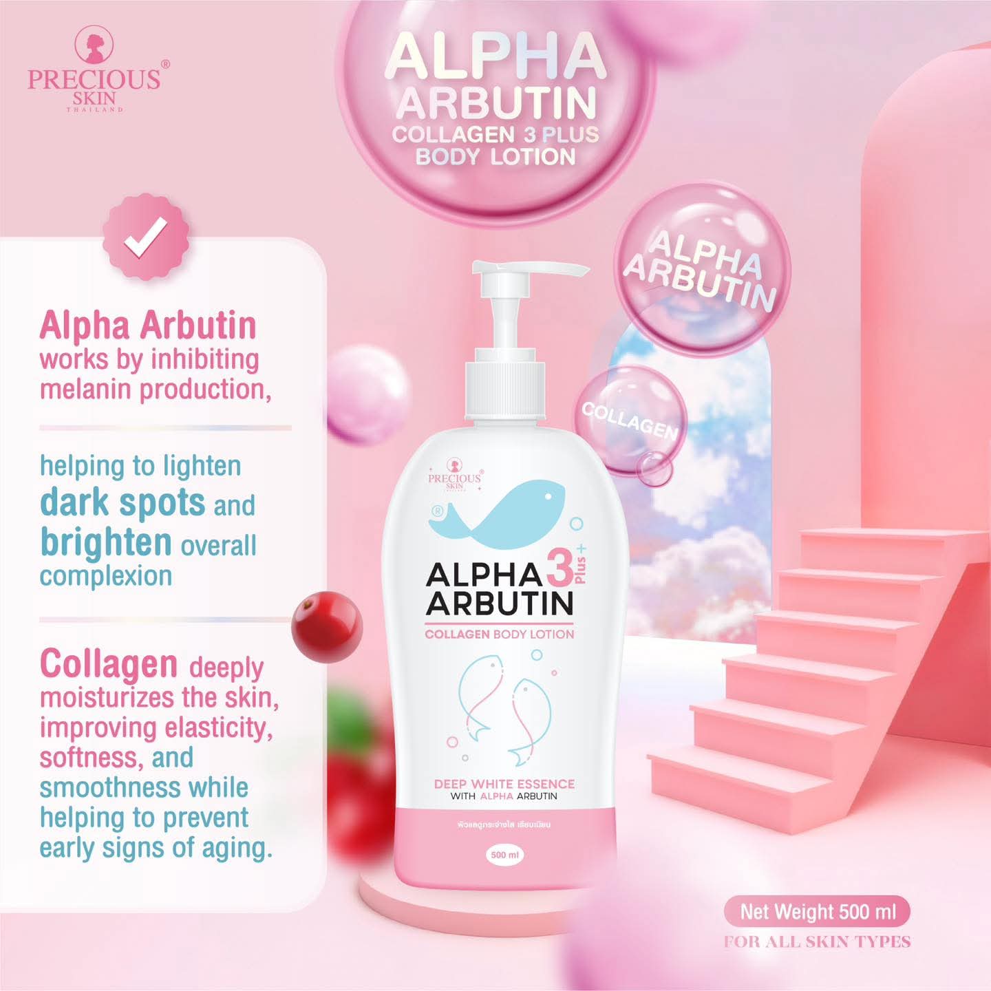 Precious Skin Alpha Arbutin 3+ Collagen Body Lotion