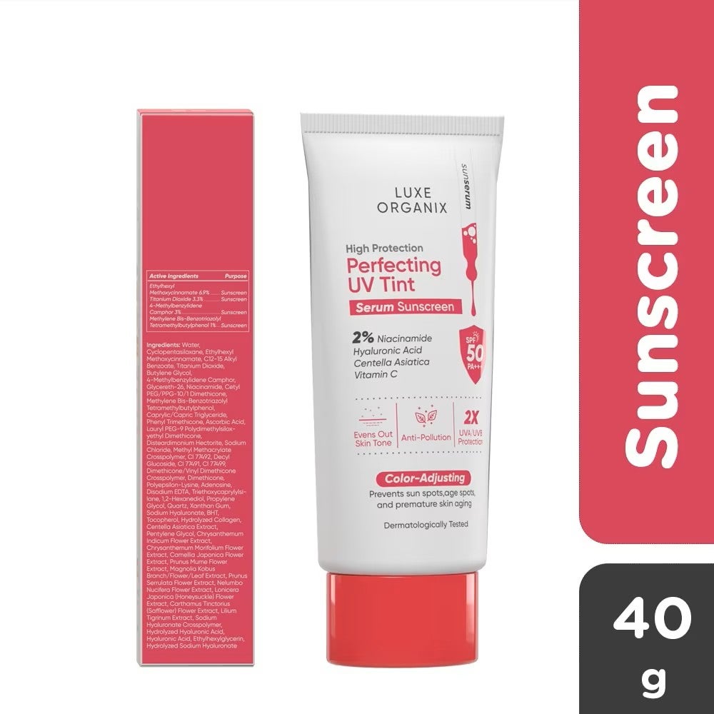 Luxe Organix High Protection Perfecting UV Tint Serum Sunscreen SPF 50 PA +++ 40g