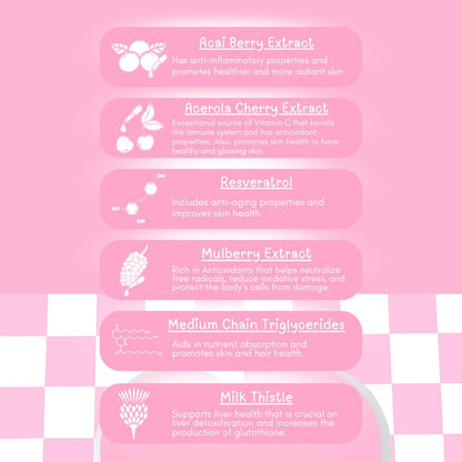 DEAR FACE Beauty Milk - Premium Japanese Strawberry Glutathione Drink (Half Kilo)