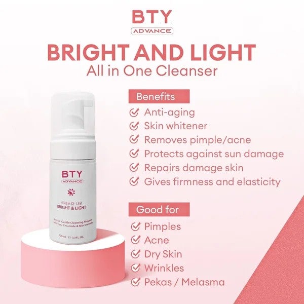 BTY Advance Bright & Light Facial Cleansing Mousse 100ml
