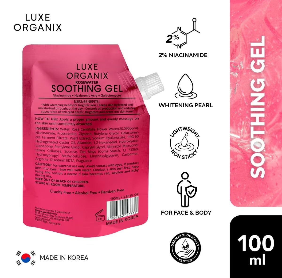 Luxe Organix Rosewater Soothing Gel 100ml