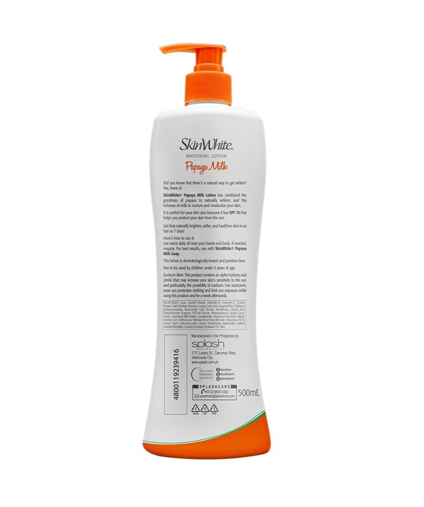 Skinwhite Whitening Lotion Papaya Milk SPF10 500ML