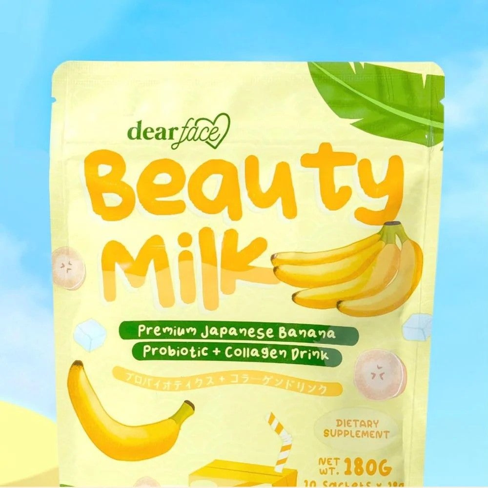 DEAR FACE Beauty Milk Premium Japanese Banana Probiotic + Collagen Drink 180g