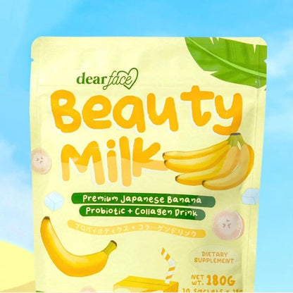 DEAR FACE Beauty Milk Premium Japanese Banana Probiotic + Collagen Drink 180g