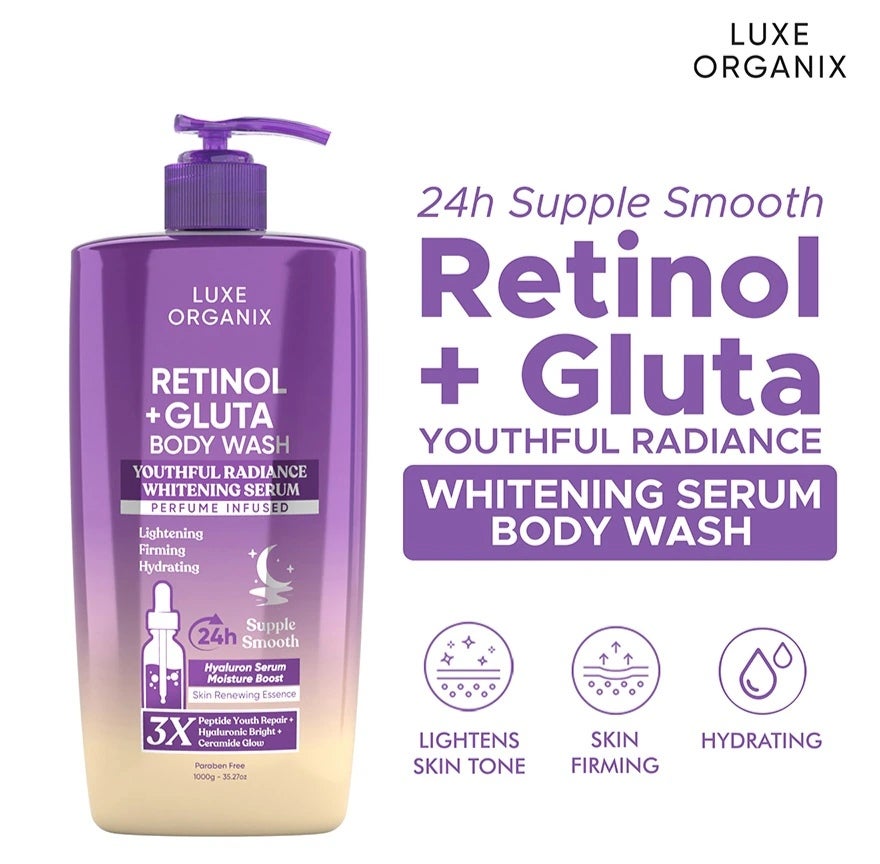 Luxe Organix Retinol + Gluta Youthful Radiance Whitening Seru Perfume Infused Body Wash 1000G