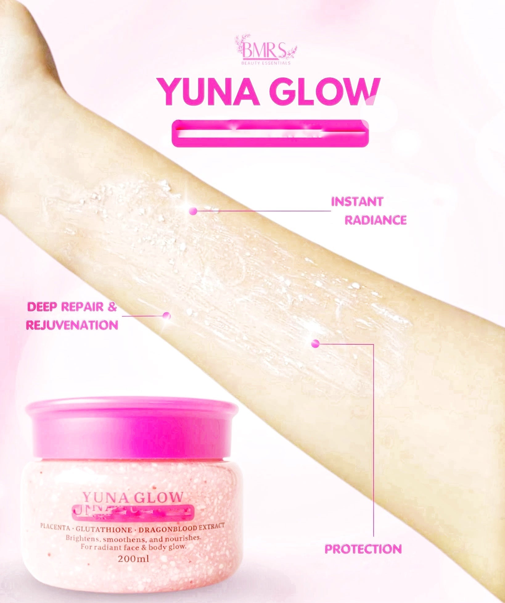 BMRS - Yuna Glow Whitening Cream 200ml