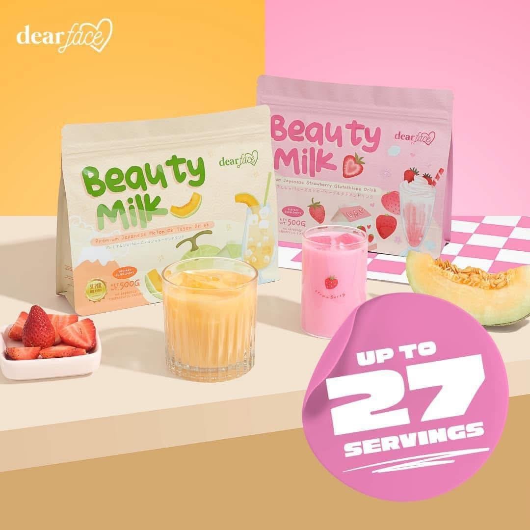DEAR FACE Beauty Milk - Premium Japanese Strawberry Glutathione Drink (Half Kilo)