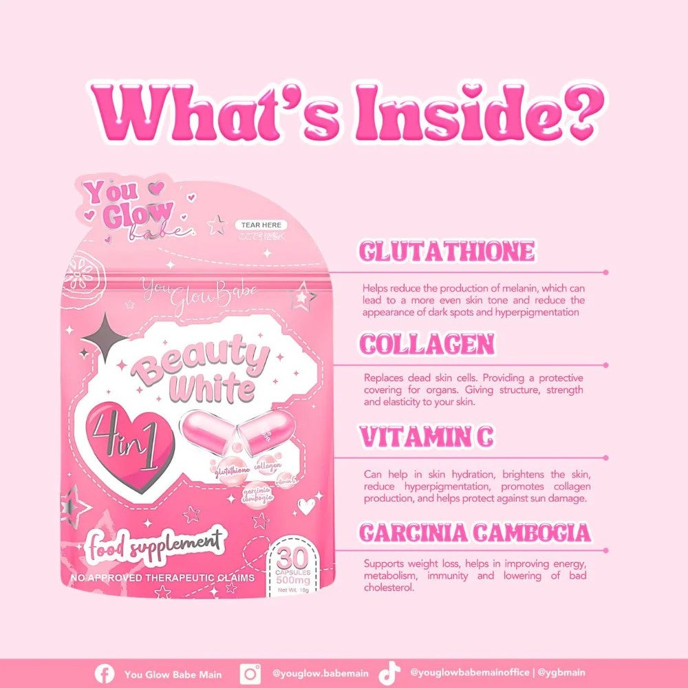 You Glow Babe Beauty White 4 in 1 Glutathione Capsule