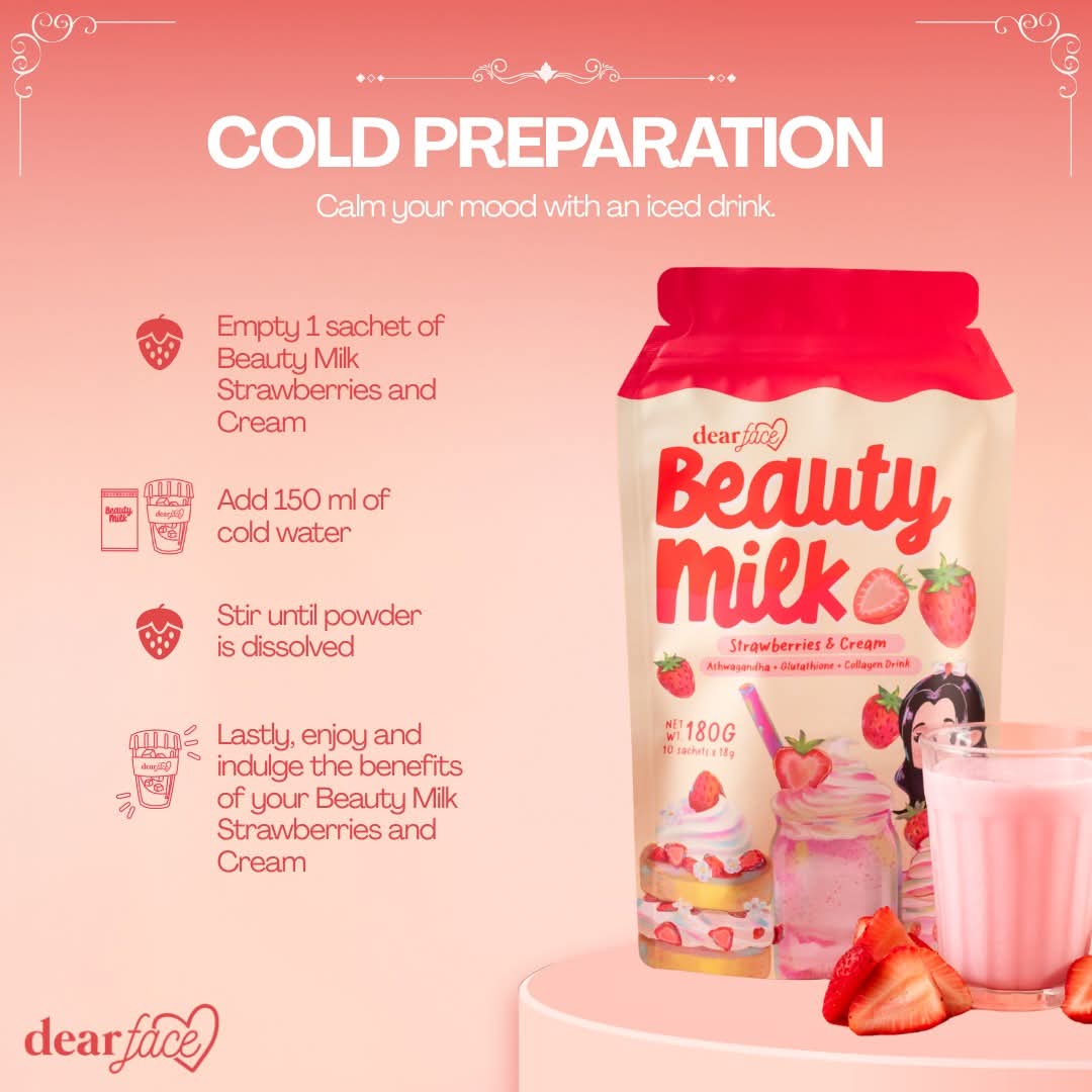 DEAR FACE Beauty Milk - Stawberries & Cream 180g