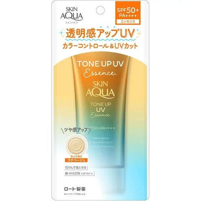 Skin Aqua Tone Up UV Essence Tinted Sunscreen Latte Beige SPF50+ PA++++ (80g)