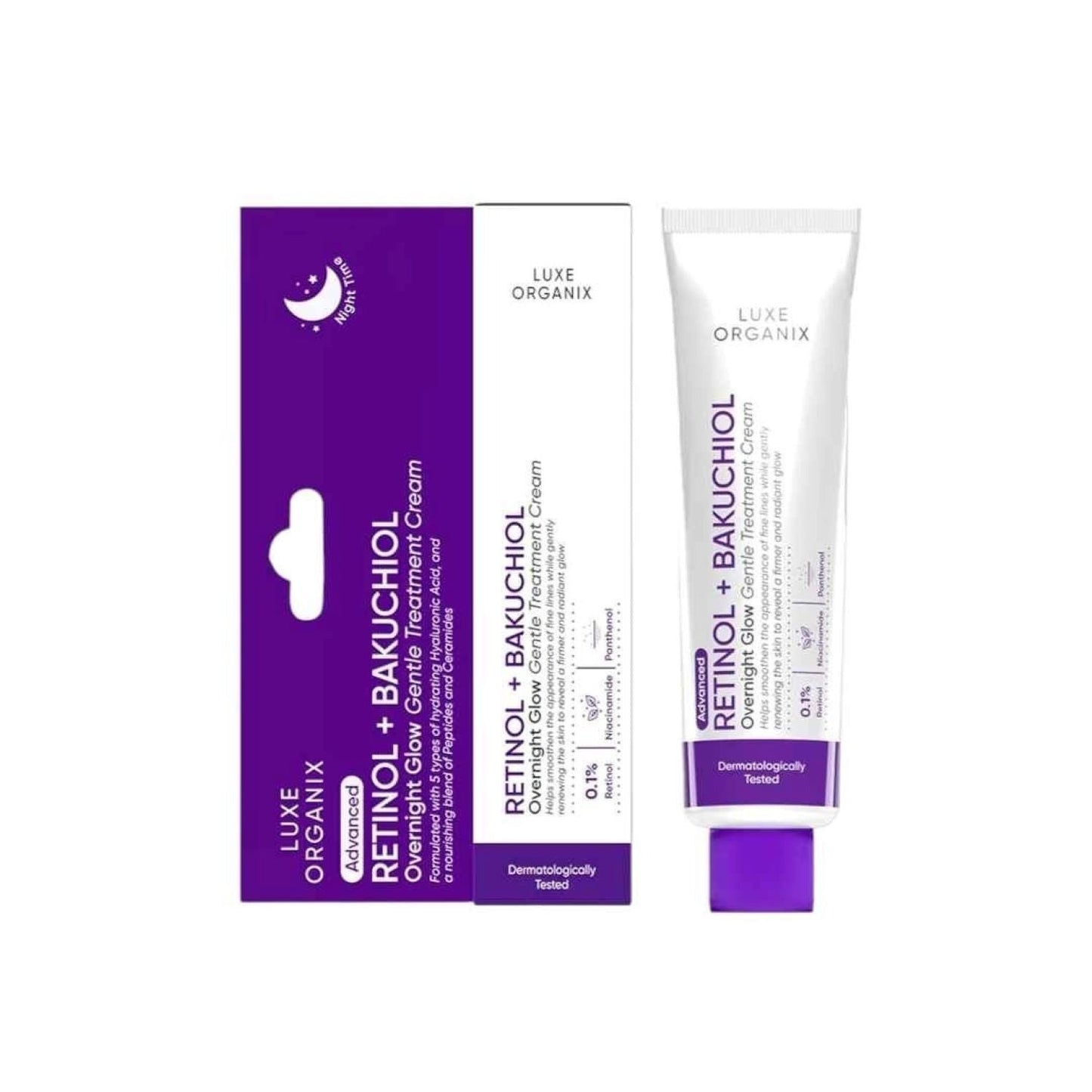 Luxe Organix Retinol Bakuchoil Overnight Glow Treatment Cream