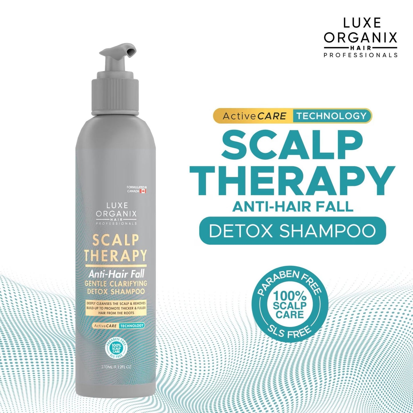 Luxe Organix Scalp Therapy Anti-Hair Fall Gentle Clarifying Detox Shampoo 270ml