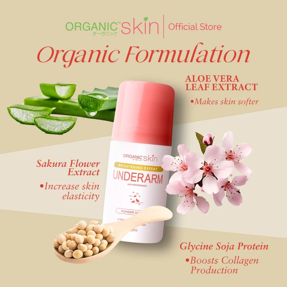 Organic Skin Japan Intensive Whitening Underarm Powder Dry Deodorant Roll on
