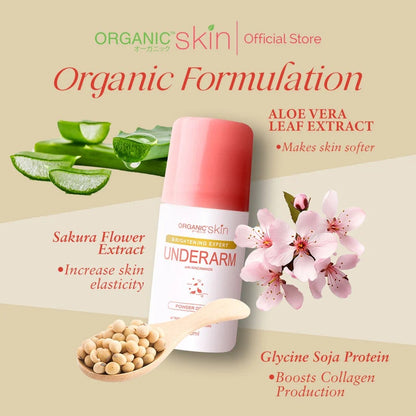 Organic Skin Japan Intensive Whitening Underarm Powder Dry Deodorant Roll on