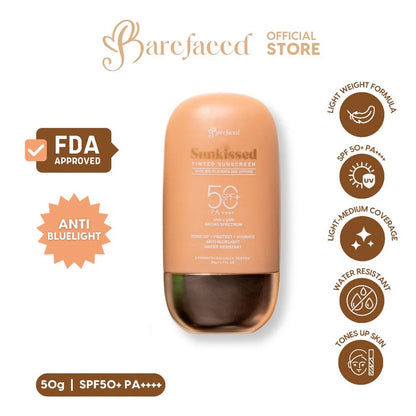 Barefaced Sunkissed TINTED Sunscreen SPF 50 PA++++ 50g
