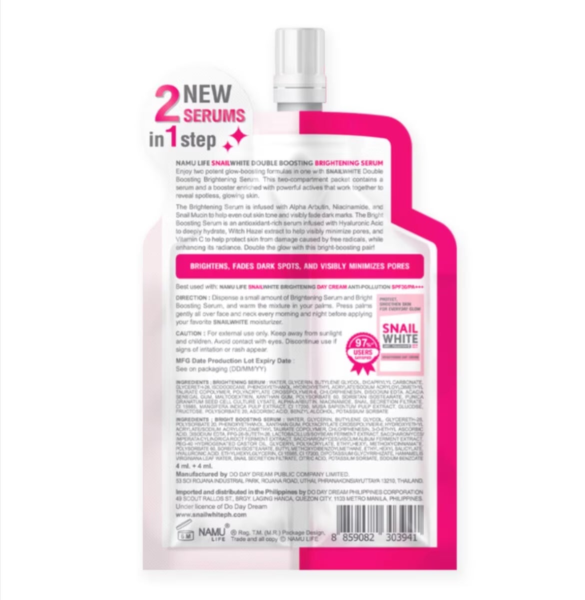 Snailwhite Double Boosting Brightening Serum 4ml + 4ml