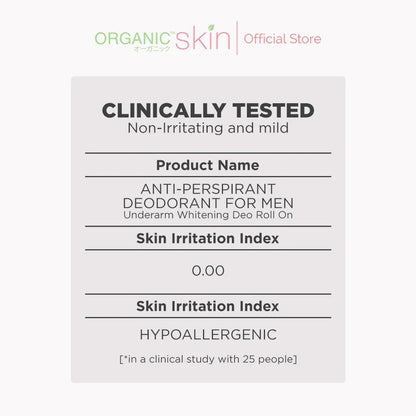 Organic Skin Japan Antii-Perspirant Underarm Whitening Deo Roll On for Men