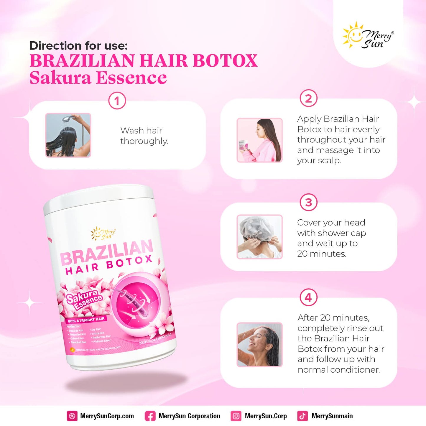 MerrySun Brazilian Hair Botox Sakura Treatment 1000ml