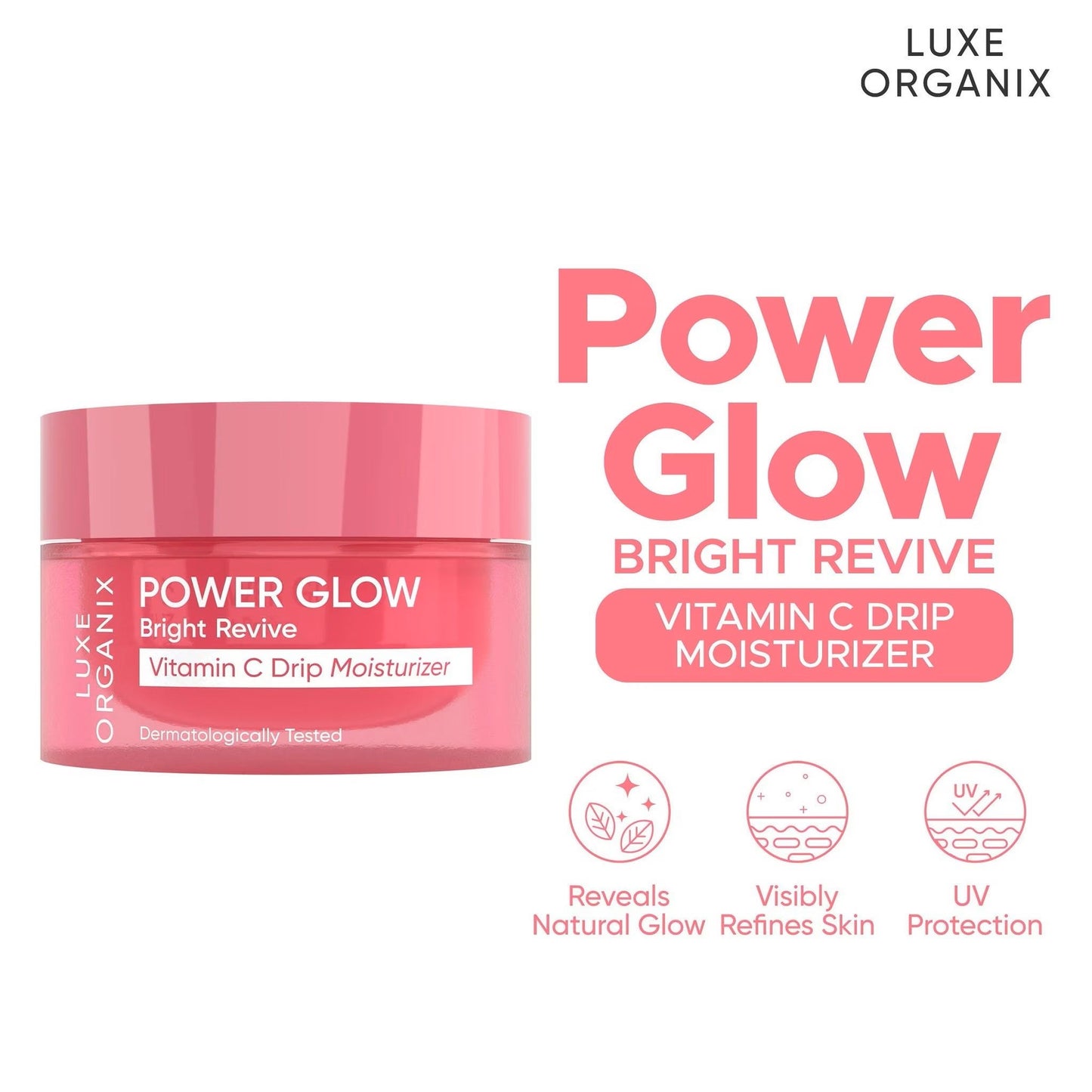 Luxe Organix Power Glow Bright Revive Vitamin C Drip Moisturizer 50g