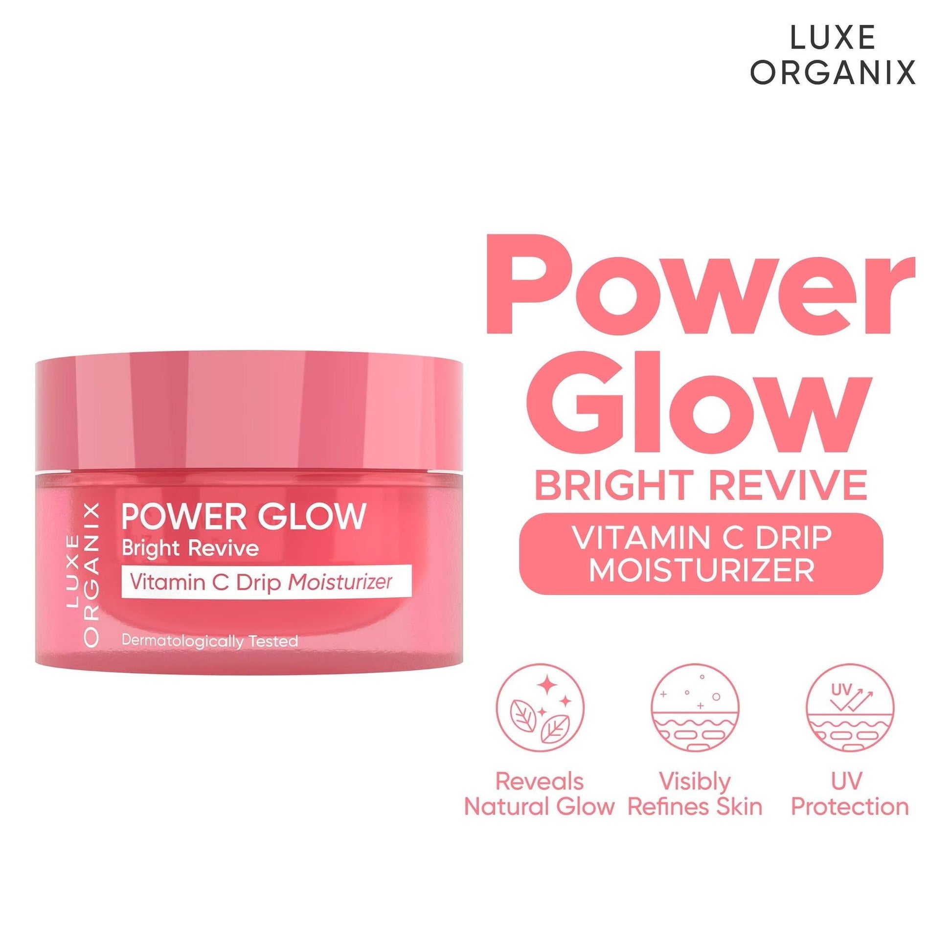 Luxe Organix Power Glow Bright Revive Vitamin C Drip Moisturizer 50g
