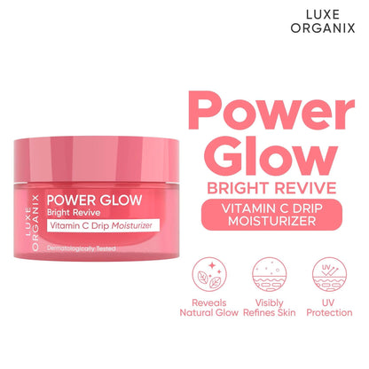 Luxe Organix Power Glow Bright Revive Vitamin C Drip Moisturizer 50g