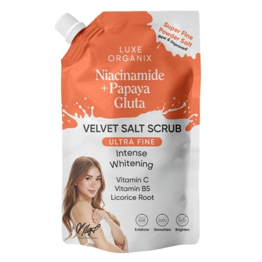 Luxe Organix Niacinamide Plus Papaya Gluta Velvet Salt Scrub 300g