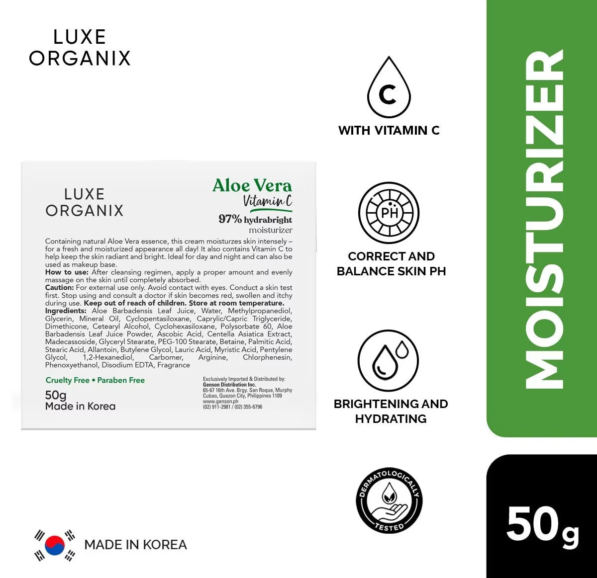 Luxe Organix 97% Aloe Vera Vitamin C Hydrabright Moisturizer 50g