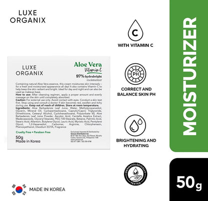 Luxe Organix 97% Aloe Vera Vitamin C Hydrabright Moisturizer 50g