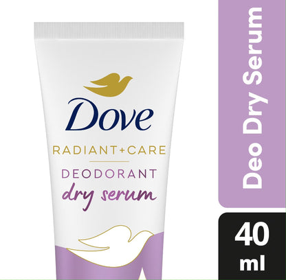 Dove Radiant + Care Deodorant Dry Serum 3% Niacinamide 10x Omega 6 Pore Smoothener 40ml