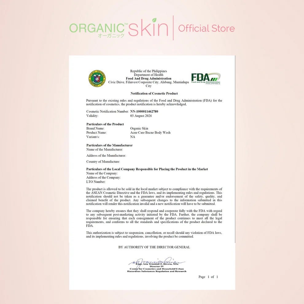 Organic Skin Japan Acne Care Bacne Body Wash 250ml