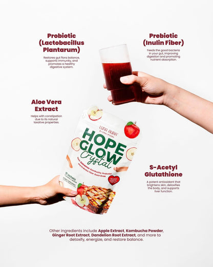Luna Aura Hope Glow Crystal - Apple Cinnamon Fiber Juice Drink