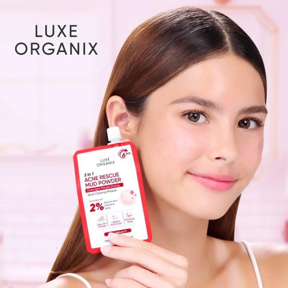 LUXE ORGANIX 2 in 1 Acne Solution Mud Powder Overnight Pimple Treatment 9g