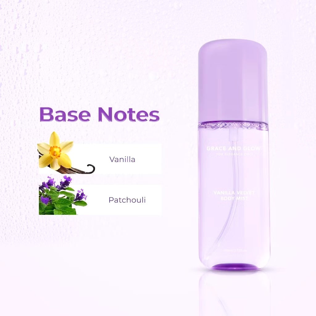 Grace and Glow Vanilla Velvet Body Mist Spray