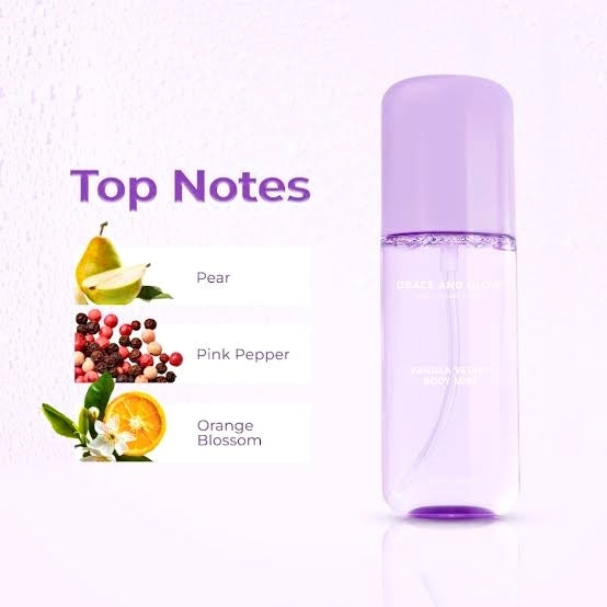 Grace and Glow Vanilla Velvet Body Mist Spray