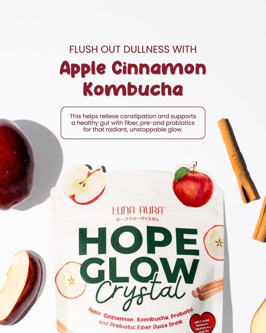 Luna Aura Hope Glow Crystal - Apple Cinnamon Fiber Juice Drink