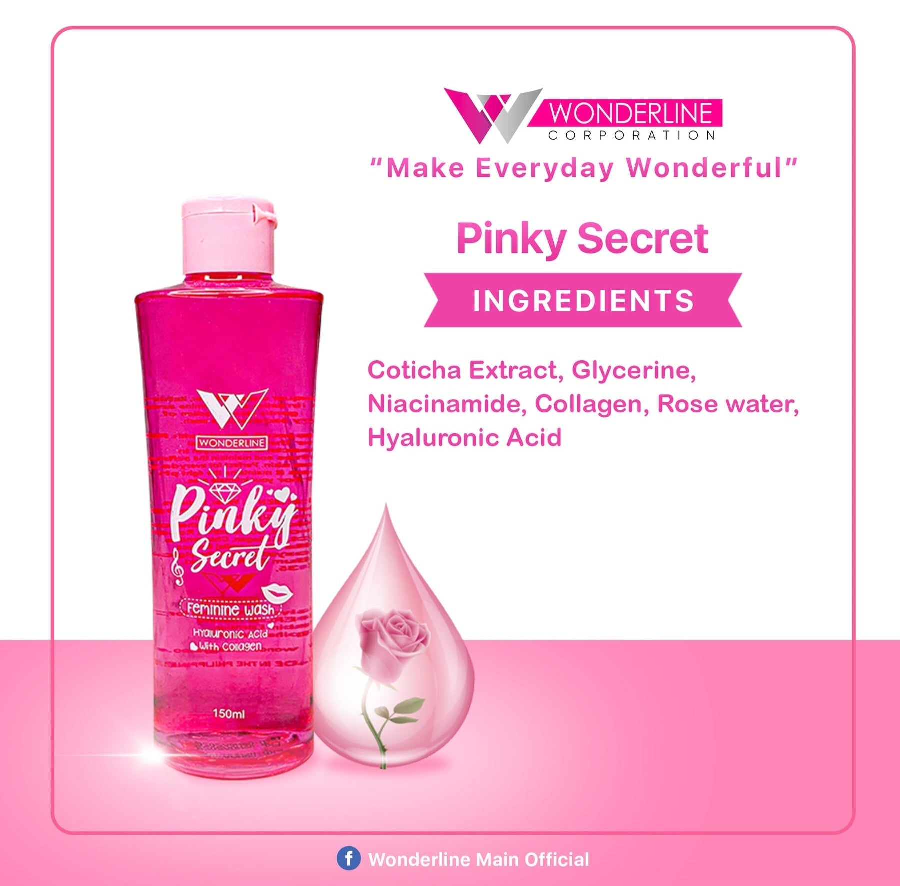 Wonderline Pinky Secret Feminine Wash 150ml