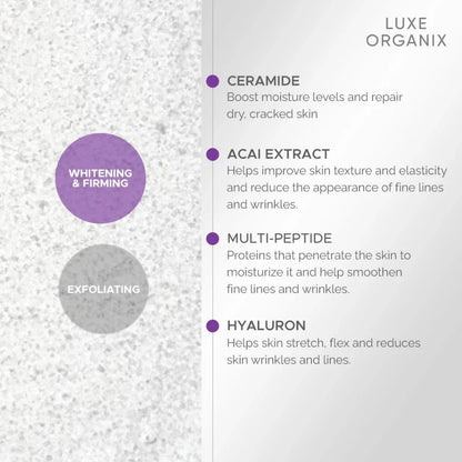 Luxe Organix Niacinamide + Bakuchiol Retinol Velvet Salt Scrub 300g